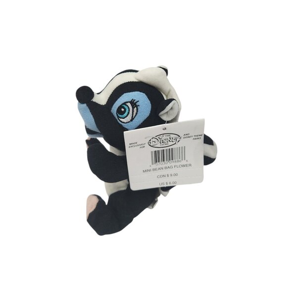 The Disney Store Flower the Skunk Bambi Mini Bean Bag Plush 9" NWT - Picture 8 of 10